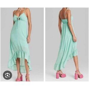 Wild Fable Women's High-Low Hem Chiffon Dress XS, Aqua Green